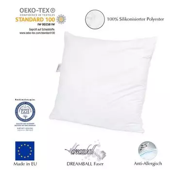 Набор из 1 подушек из домашнего текстиля 80x80 | Подушка для аллергиков с | Чехол: 100% микрофибра | Наполнитель: 1100 грамм полиэстера Home-&-Fashion