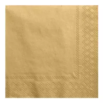 Набор из 20 бумажных салфеток El Corte Ingls Plain, золото