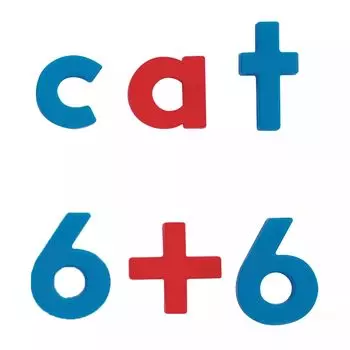 Набор из 214 предметов Educational Insights Alpha & Mathmagnets Магнитные буквы и цифры с цветовой кодировкой Educational Insights