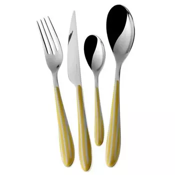 Набор из 24 предметов модели зебры, цветные столовые приборы от CasaBugatti Casa Bugatti, желтый