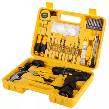 Набор из 28 предметов Deli: перезаряжаемая ручная дрель, литиевая электрическая дрель, электрическая отвертка, отвертка DL1028L