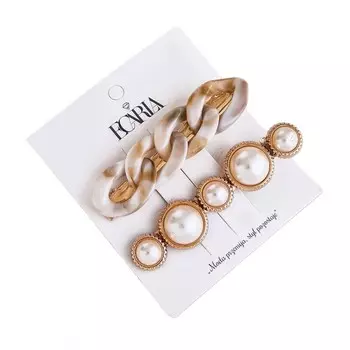 Набор из 2 элегантных золотых заколок для волос Sp266 Ecarla