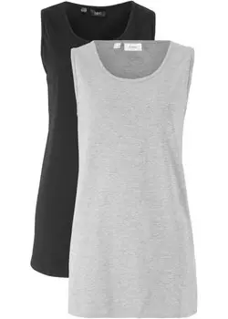 Набор из 2 базовых длинных топов Bpc Bonprix Collection, черный