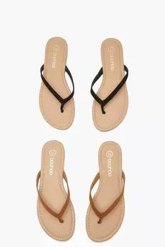 Набор из 2 базовых шлепанцев boohoo, черный