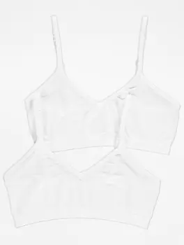 Набор из 2 белых укороченных топов без швов на бретелях George., белый