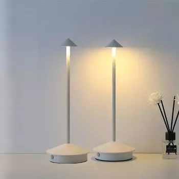 Набор из 2 беспроводных светодиодных настольных ламп с регулируемой яркостью, перезаряжаемых настольных ламп для ресторанов, баров, спален, белый LAMON