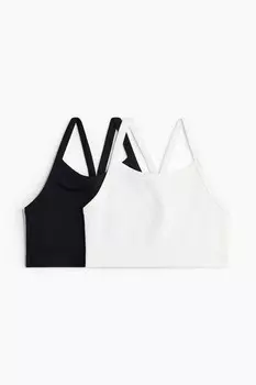 Набор из 2 бесшовных спортивных топов из материала drymove H&M, черный