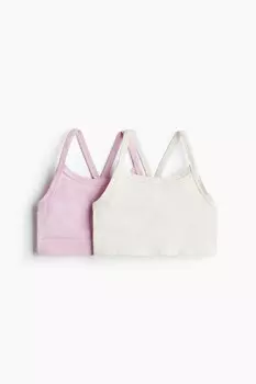 Набор из 2 бесшовных спортивных топов из материала Drymove H&M, розовый