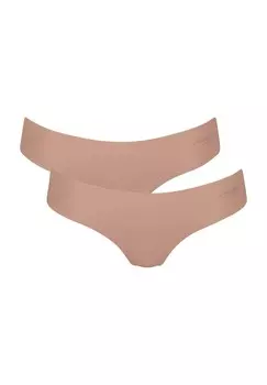 Набор из 2 бесшовных стрингов Zero Microfibre 2.0 для женщин sloggi, цвет Cameo Brown