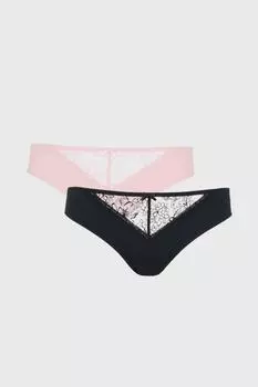 Набор из 2 бикини с цветочной вышивкой и эскизами Debenhams, черный