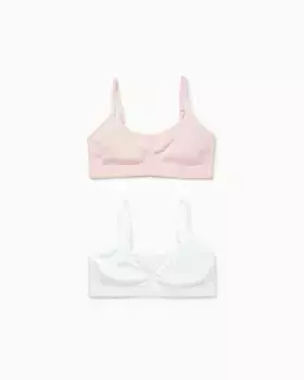 Набор из 2 боди и бюстгальтеров для девочек из микрофибры с регулируемыми бретелями Zippy, многоцветный