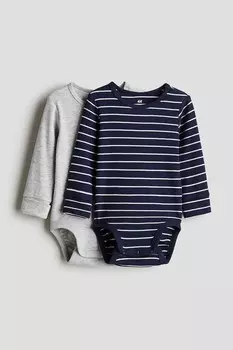 Набор из 2 боди с длинными рукавами, которые растут вместе с вами H&M, синий