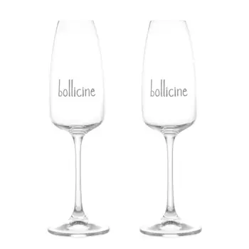 Набор из 2 бокалов из боросиликатного стекла с шелкографией - Bubbles Simple Day