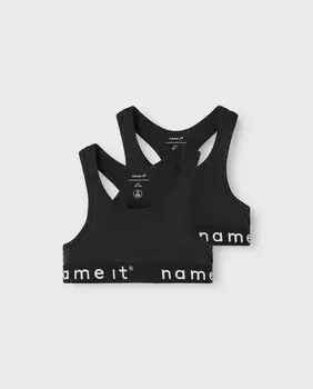 Набор из 2 бюстгальтеров для девочек с люрексом Name It, черный