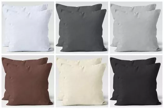 Набор из 2 чехлов для подушек из джерси — серебристый/светло-серый — 80x80 см — декоративный чехол для подушки, однотонный хлопок Mskaan