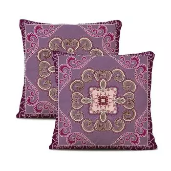 Набор из 2 чехлов из плюша, 45 см x 45 см, декоративный чехол для подушки, Мандала, богемный декор в стиле бохо, хиппи, ретро, этническая подушка для дивана, спальни, гостиной, фермерского дома CANDeal, мультиколор