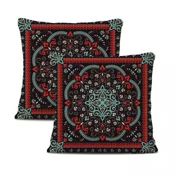 Набор из 2 чехлов из плюша, 45 см x 45 см, декоративный чехол для подушки, Мандала, богемный декор в стиле бохо, хиппи, ретро, этническая подушка для дивана, спальни, гостиной, фермерского дома CANDeal, мультиколор