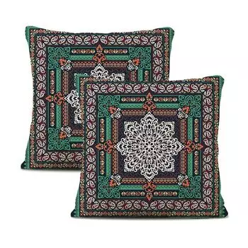 Набор из 2 чехлов из плюша, 45 см x 45 см, декоративный чехол для подушки Мандала, богемный декор в стиле бохо, хиппи, ретро, этническая подушка для дивана, спальни, гостиной, фермерского дома CANDeal, мультиколор
