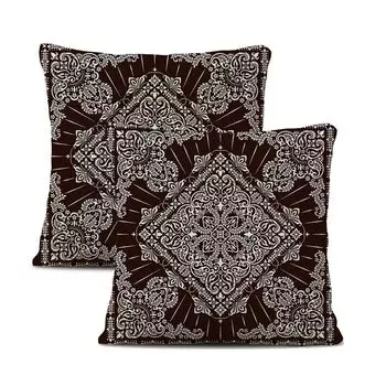 Набор из 2 чехлов из плюша, 45 см x 45 см, декоративный чехол для подушки Мандала, богемный декор в стиле бохо, хиппи, ретро, этническая подушка для дивана, спальни, гостиной, фермерского дома CANDeal, мультиколор