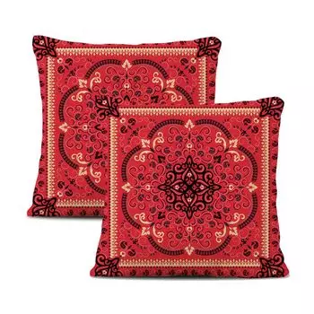 Набор из 2 чехлов из плюша, 45 см x 45 см, декоративный чехол для подушки Мандала, богемный декор в стиле бохо, хиппи, ретро, этническая подушка для дивана, спальни, гостиной, фермерского дома CANDeal, мультиколор
