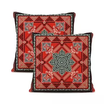 Набор из 2 чехлов из плюша, 45 см x 45 см, декоративный чехол для подушки Мандала, богемный декор в стиле бохо, хиппи, ретро, этническая подушка для дивана, спальни, гостиной, фермерского дома CANDeal, мультиколор