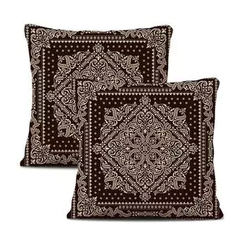 Набор из 2 чехлов из плюша, 45 см x 45 см, декоративный чехол для подушки, Мандала, богемный декор в стиле бохо, хиппи, ретро, этническая подушка для дивана, спальни, гостиной, фермерского дома CANDeal, мультиколор