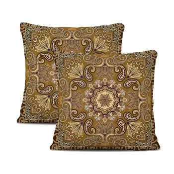Набор из 2 чехлов из плюша, 45 см x 45 см, декоративный чехол для подушки Мандала, богемный декор в стиле бохо, хиппи, ретро, этническая подушка для дивана, спальни, гостиной, фермерского дома CANDeal, мультиколор