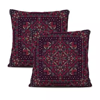 Набор из 2 чехлов из плюша, 45 см x 45 см, декоративный чехол для подушки, Мандала, богемный декор в стиле бохо, хиппи, ретро, этническая подушка для дивана, спальни, гостиной, фермерского дома CANDeal, мультиколор