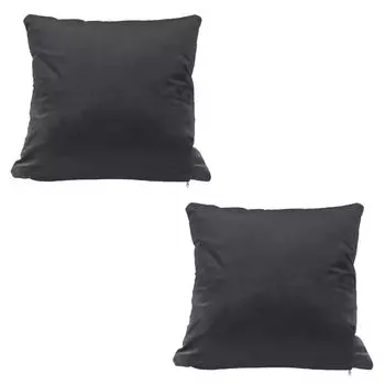 Набор из 2 чехлов на подушки 40 x 40 см, мягкие серые бархатные чехлы для диванных подушек, декоративная подушка на молнии Haus und Deko
