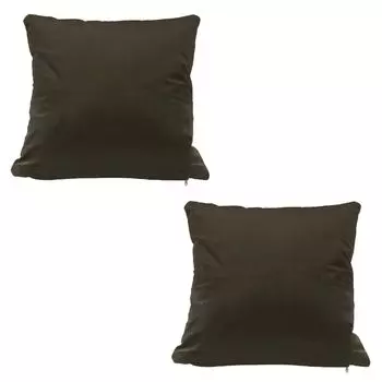 Набор из 2 чехлов на подушки 40 x 40 см, коричневые бархатные мягкие чехлы для диванных подушек, декоративная подушка на молнии Haus und Deko