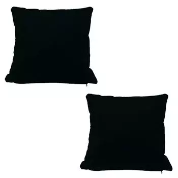 Набор из 2 чехлов на подушки 40 x 40 см, черные бархатные мягкие чехлы для диванных подушек, декоративная подушка на молнии Haus und Deko