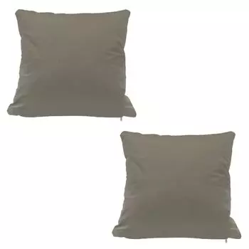 Набор из 2 чехлов на подушки 50 x 50 см, мягкие бархатные чехлы серо-коричневого цвета, диванные подушки, декоративная подушка на молнии Haus und Deko