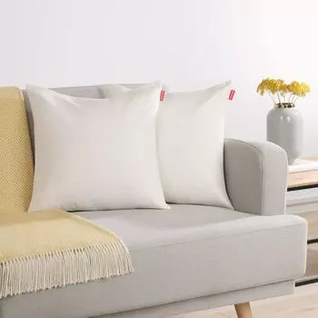 Набор из 2 чехлов на подушки Blumtal 40 x 40 см. Синель — уютная диванная подушка со потайной молнией, сертификат Oekotex, мягкая декоративная подушка, кремово-белый — белый
