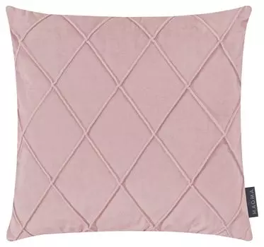 Набор из 2 чехлов на подушки Nobless Magma размером примерно 50x50 см, бархатистые, приятные, с однотонным ромбовидным узором, двойная упаковка - старая роза Magma - Heimtex