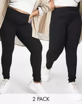 Набор из 2 черных леггинсов ASOS DESIGN Curve