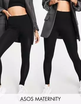 Набор из 2 черных леггинсов ASOS DESIGN Petite