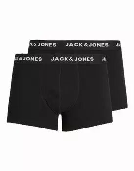 Набор из 2 черных узких боксеров Jack & Jones