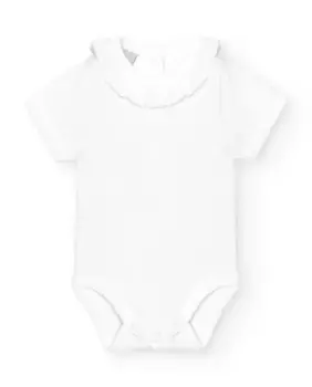 Набор из 2 детских боди с короткими рукавами и батистовым воротником BABID, белый