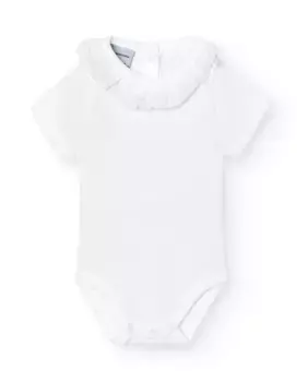 Набор из 2 детских боди с короткими рукавами и батистовым воротником BABID, розовый