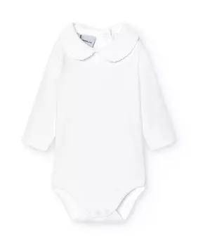 Набор из 2 детских боди с воротником-поло из пике Babid, белый