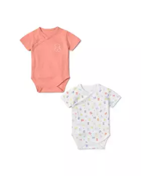 Набор из 2 детских боди в сочетании с разноцветными и однотонными мишками Tous, цвет Rosa