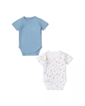 Набор из 2 детских боди в сочетании с разноцветными и однотонными мишками Tous, голубой