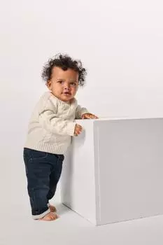 Набор из 2 детских джинсов, термоджинсы из лайкры C&A, синий