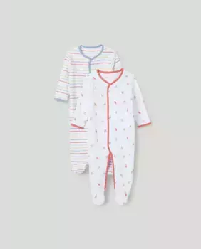 Набор из 2 длинных комбинезонов для мальчиков Cotton Juice, мультиколор