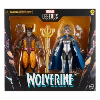 Набор из 2 фигурок: Фигурка Росомахи к 50-летию Marvel Legends, 2 шт., Росомаха и Лиландра Нерамани, 15 см Inna marka