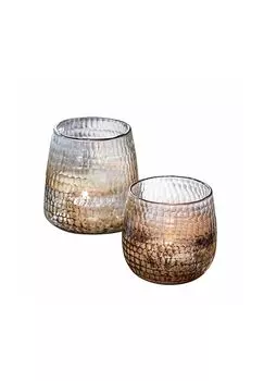 Набор из 2 фонарей Agns старинная медь/прозрачный Loberon, antikkupfer/klar