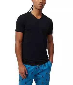 Набор из 2 футболок для сна Psycho Bunny с короткими рукавами и v-образным вырезом, черный