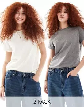 Набор из 2 футболок с круглым вырезом ASOS DESIGN Ultimate из смесового хлопка
