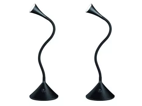 НАБОР из 2 гибких настольных ламп 2-в-1, бра, гибкий, черный, для письменного стола Reality Leuchten