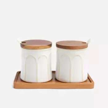 Набор из 2-х керамических сахарниц Rome El Corte Ingls, бежевый